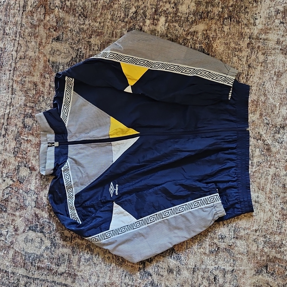 Umbro Blue and Yellow Vintage Soccer Jacket